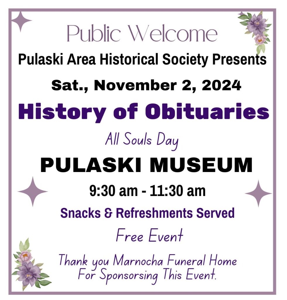 History of Obituaries - Pulaski Area Chamber